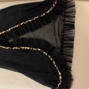 Sexy mesh night dress. With leopard trim at back and around bra.